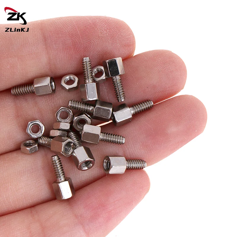 10 セット スタッドボルト & ナットネジ 5+7 mm ヘッダー プレート ブラケット D-Sub VGA シリアル メタル スクリュー ナット コネクタ