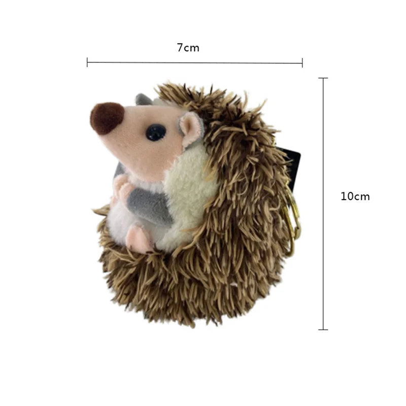 A07I 2X Niedlicher Igel Plüsch-Schlüsselanhänger Handy-Anhänger Schlüsselanhänger Igel Pompon Ring Anhänger Braun Anime Geschenke