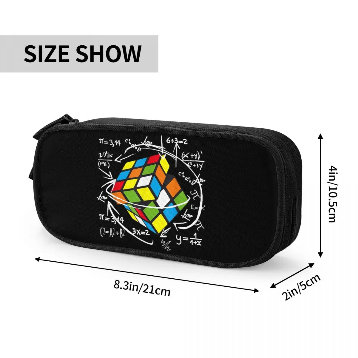 Custom Cute Math Rubik Rubix Rubics Player Cube Pencil Cases for Math Lovers Large Storage Pen Bag Box School Supplies