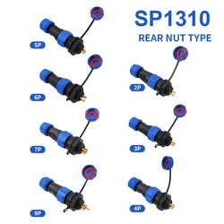 SP1310 SP1312 waterproof connector SP13 2pin 3pin 4pin 5pin 6pin 7pin 9pin IP68 connectors plug and socket