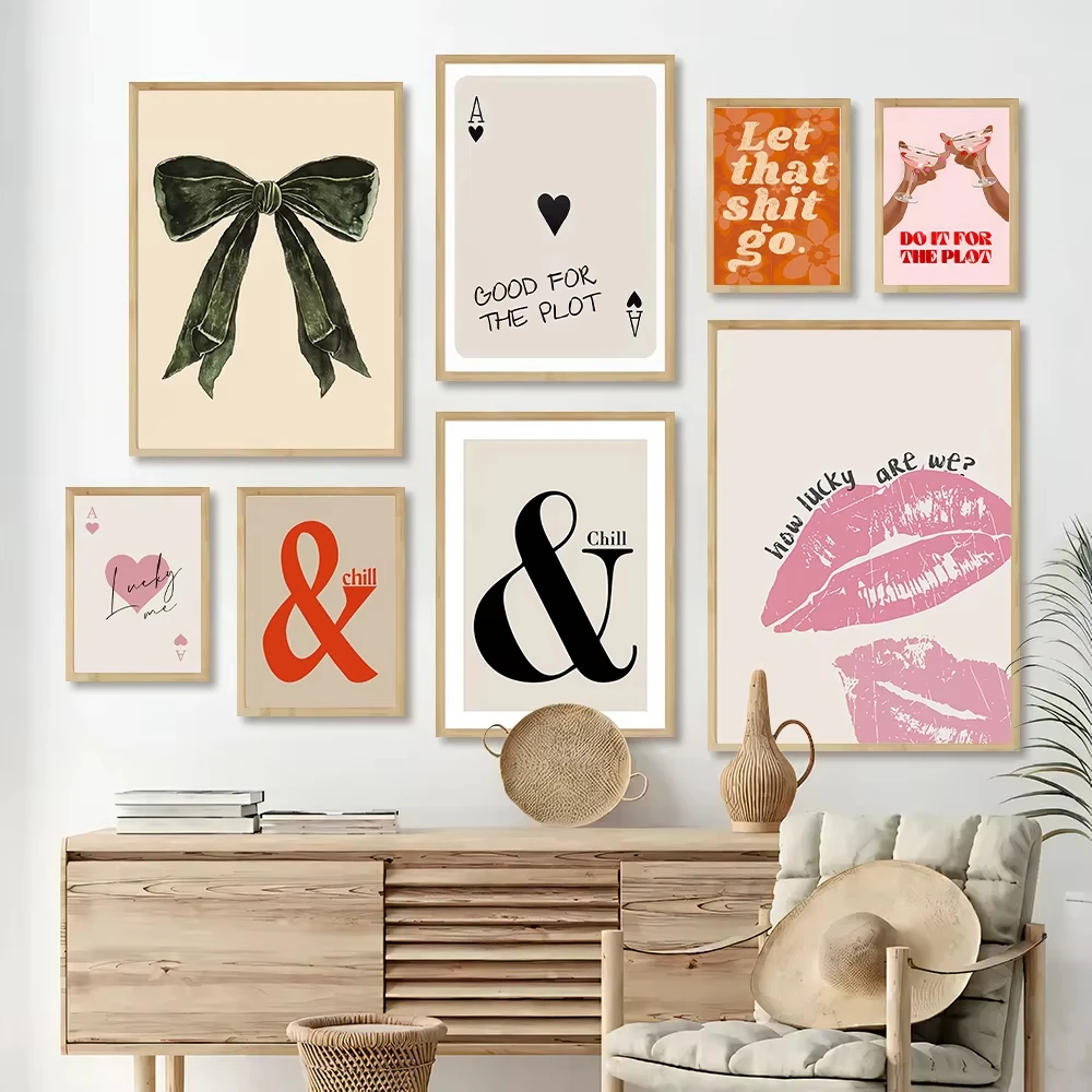 Vibrant Art Decor Modern Canvas Poster，Perfect for Office, Living Room, Cafe, and Dorm Decor - Unique Letter Print Wall Art