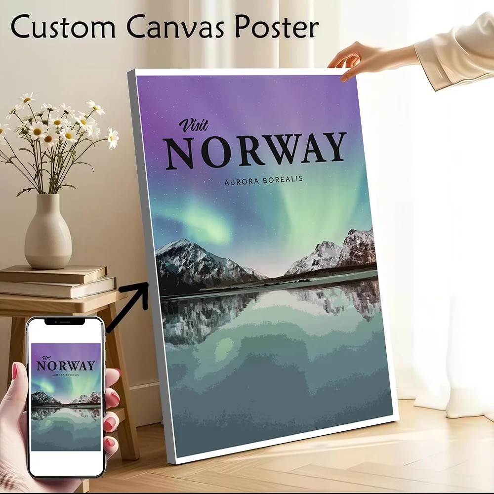 Visit Norway Canvas Wall Art Poster Custom Wall Paintings Personalized Photo Printing for Decorative Picture Home and Decoration