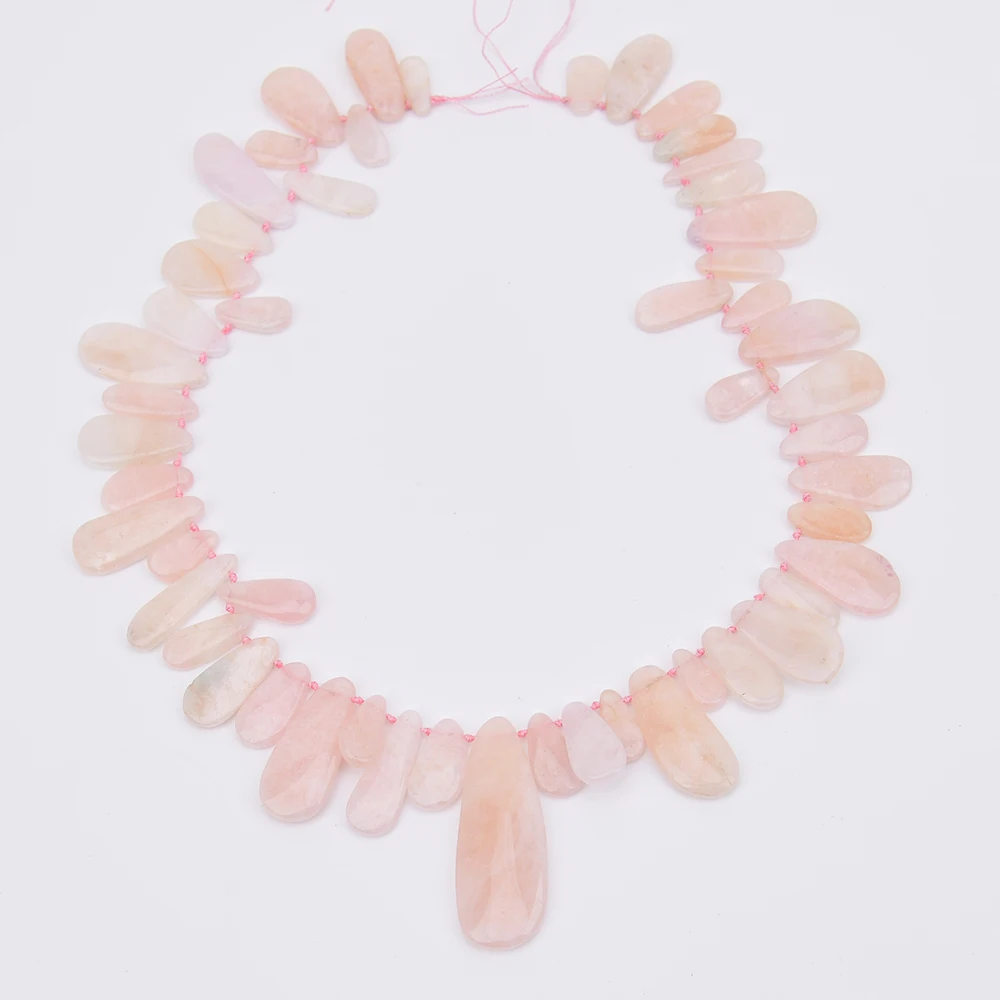 APDGG Natural Pink Color Morganite Gems Teardrop Top-Dilled Pendant Loose Beads 16