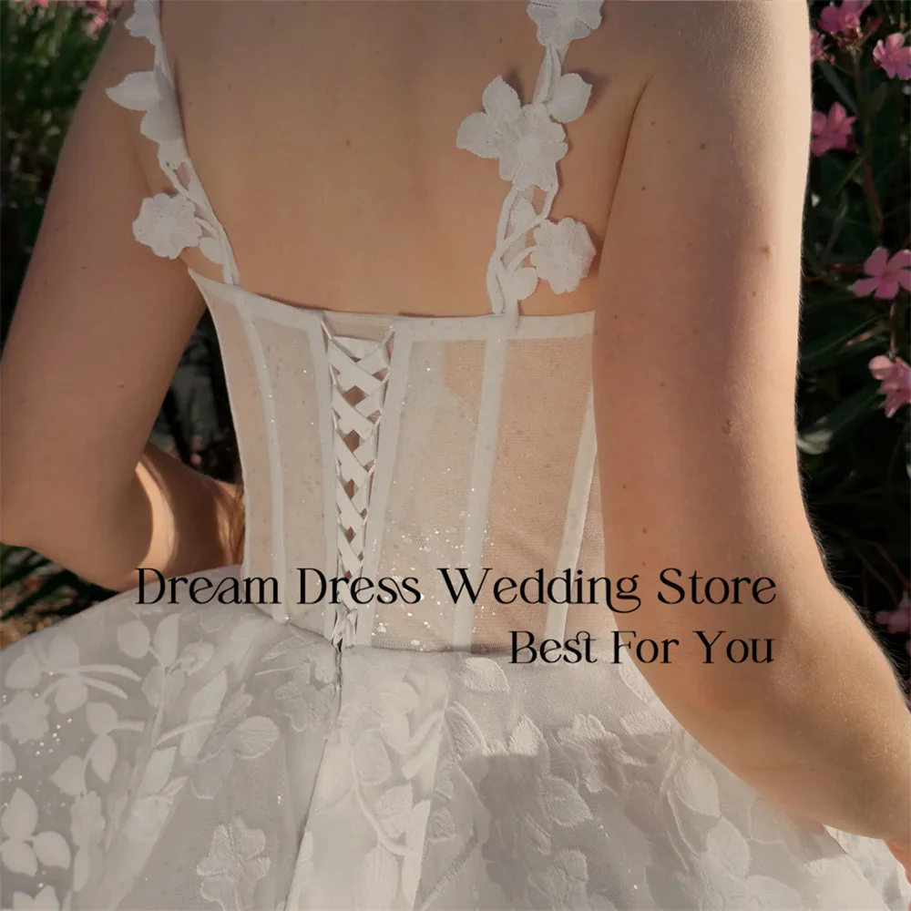 Suknie ślubne DREAM Classic Lace Short A-Line z dekoltem w serduszko, na ramiączkach spaghetti, z odkrytymi plecami, suknie ślubne Vestidos De Noiva z możliwością personalizacji