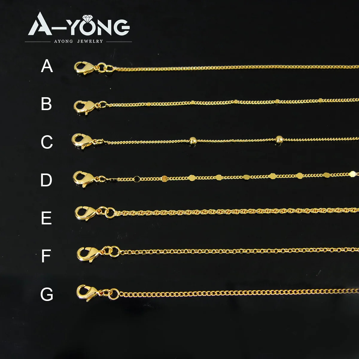 Arab Gold Color Long Chains 18k Copper Gold Plated Waterproof Simple No Change Color Pendant Chains Womens Mens Vintage Jewelry