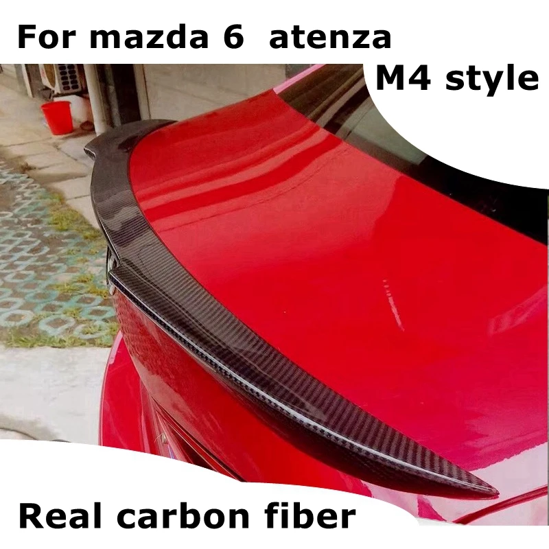 For mazda 6  atenza 2015-2018 M4 style Carbon fiber / FRP Glossy black Rear Spoiler Trunk wing