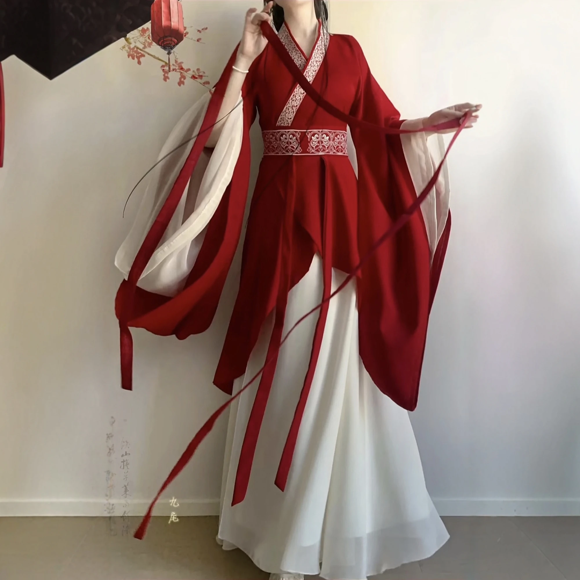 

Chinese Traditional Hanfu Warring States Robe Women's Wei Jin Dynasty Princess Dress Period Straight Robe Ancient