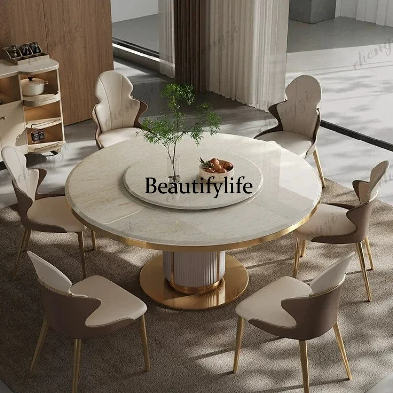 D132 Light Luxury Marble New Dining Table Pliante Modern High-end Round Dining Table Set Of  Kitcjen Tables