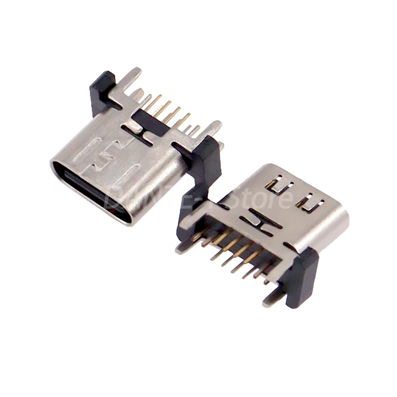 USB connector TYPE-C female 16P vertical plug-in board vertical plug-in H9.3/10.0/10.5MM