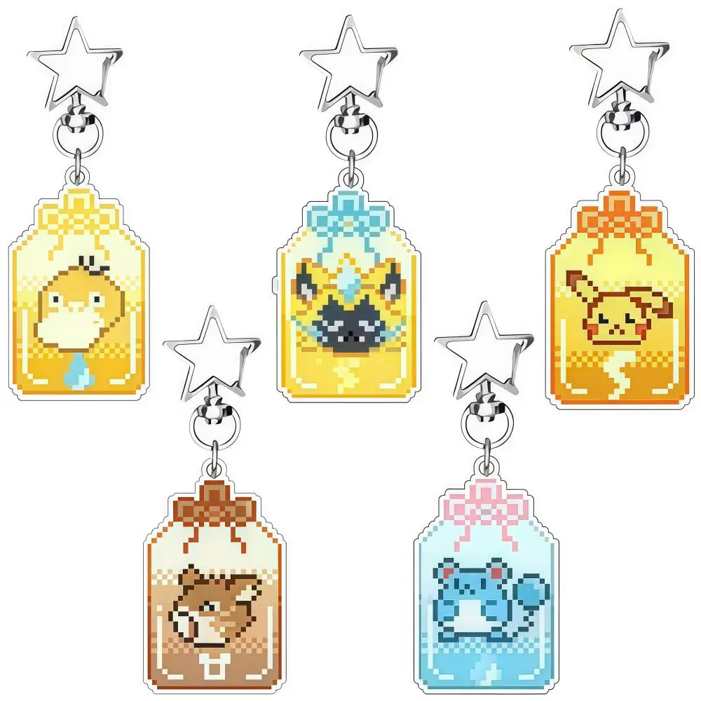 Homemade Acrylic Popular Anime Eevee Sylveen Vaporeon Flareon Glaceon Keychain Exquisite Bag Pendant Gift for Friends Gift