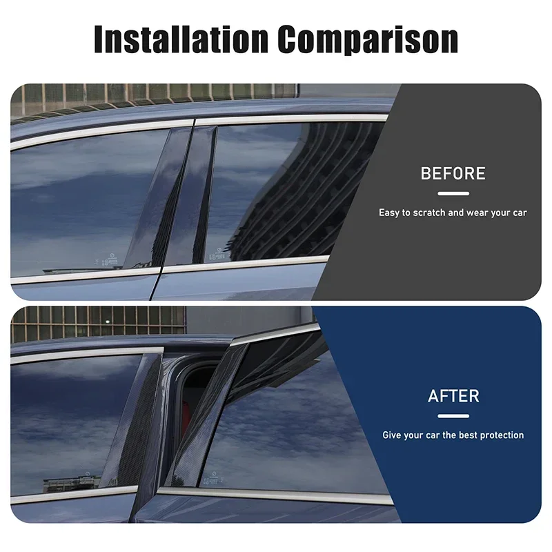 

For BMW 5 Series G60 2024-2025 Real Carbon Fiber Car Center Pillar Decoration Sticker Car Exterior Protection Accessories 4Pcs