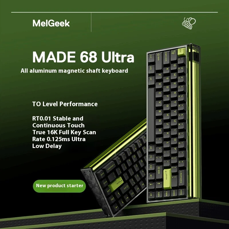 Imagem -02 - Teclado Melgeek Made68 Ultra E-sport Taxa de Digitalização 8k Dupla Taxa de Polling 8k Alumínio Cnc 001 mm rt Socd Dks Snap Tap Rgb