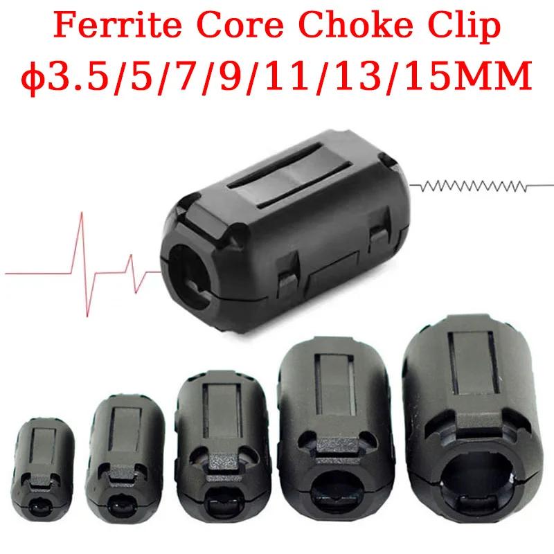 

Anti-interference Snap Ferrite Filter For Cable Ferrite Core Choke Clip EMC Inner Diameter 3.5/5/7/9/11/13MM Degaussing Filter