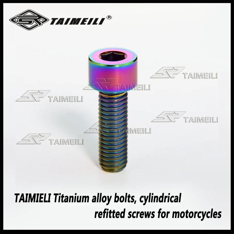 TAIMIELI Titanium alloy bolts, cylindrical M8 *20/25/30/35/40/45/50/60/70/80mm refitted screws for motorcycles