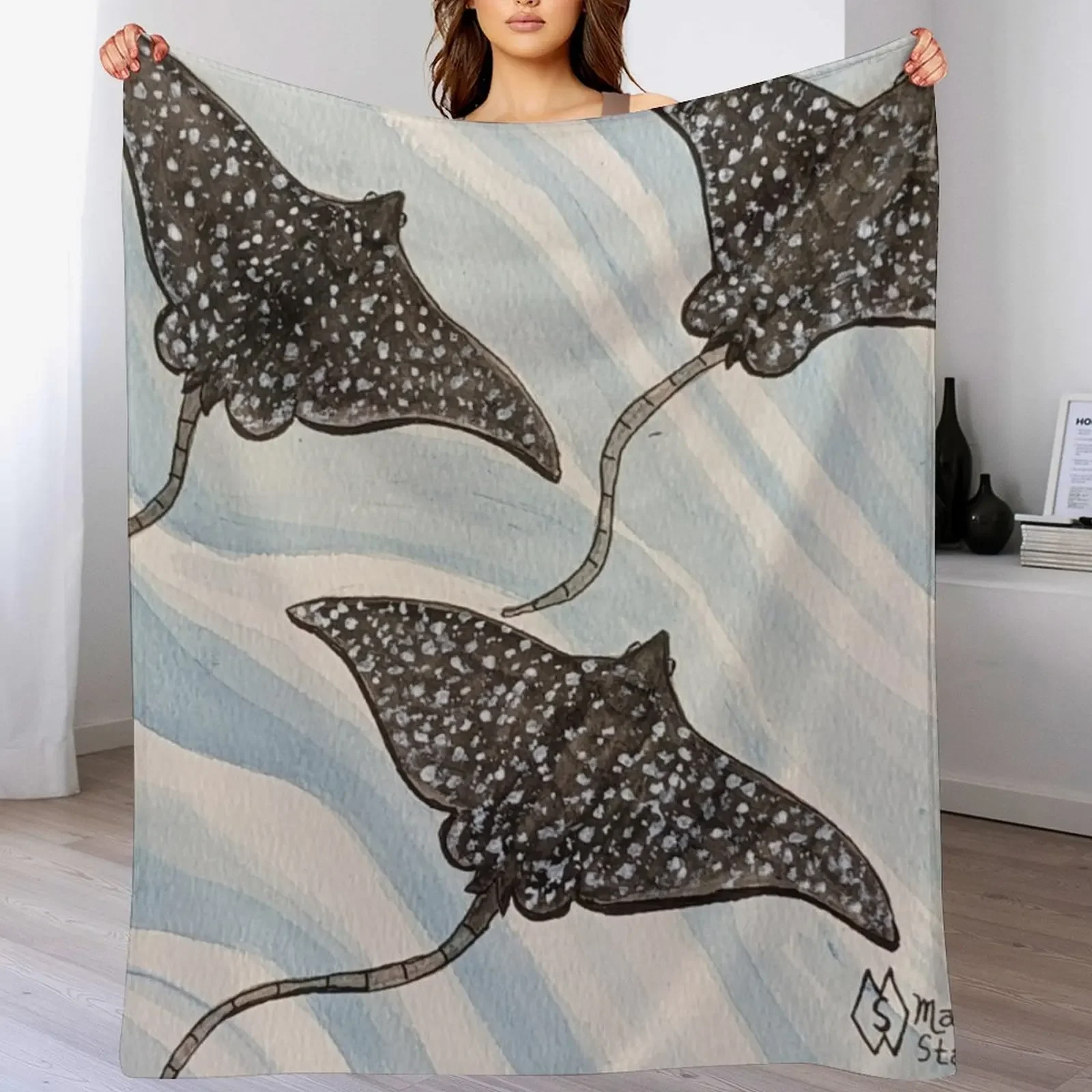

Spotted Eagle Rays Throw Blanket Blankets For Sofas sofa bed Hair christmas decoration Blankets