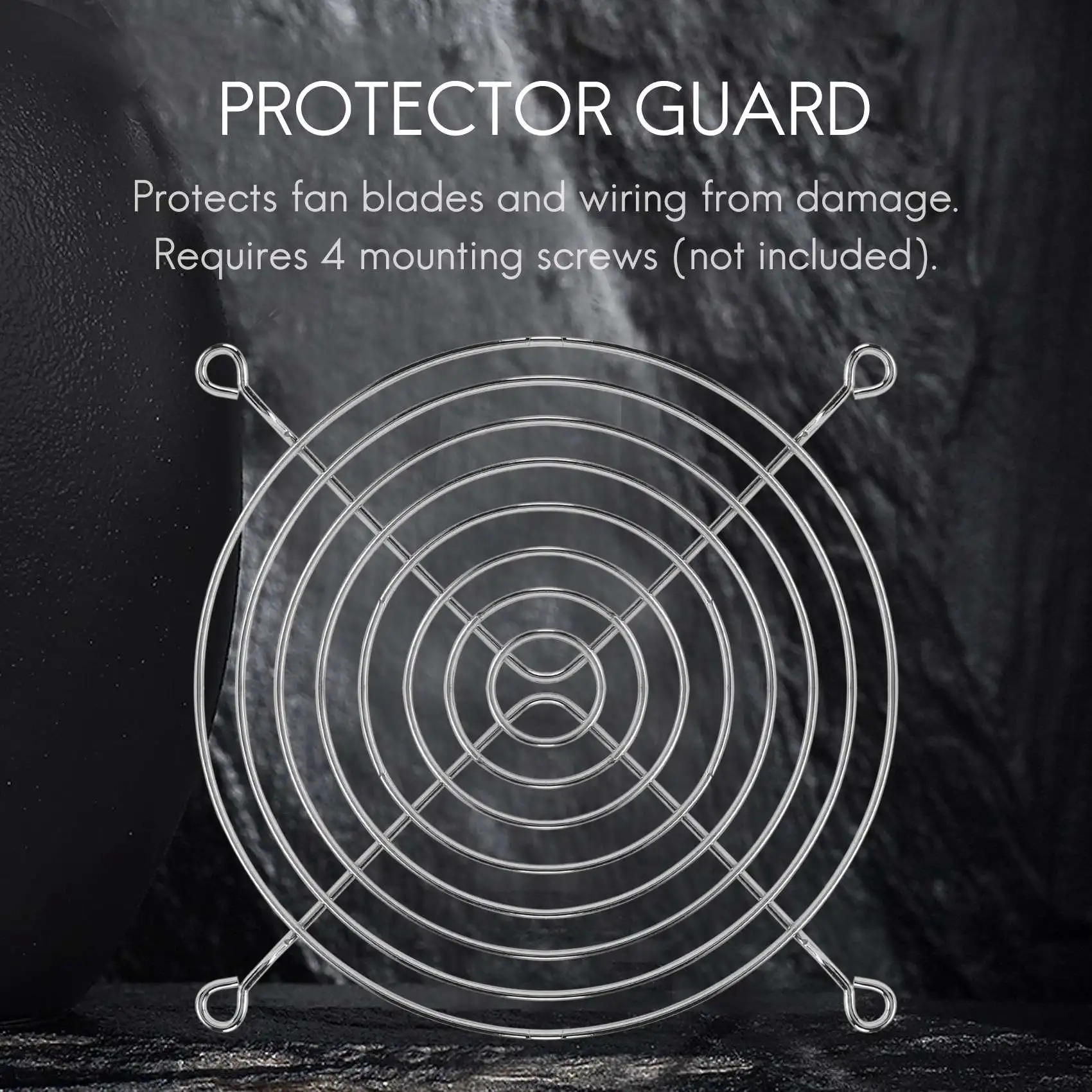 SMIEA PC DC Fan Grill Protector Metal Finger Guard 120mm 12cm Tono argento