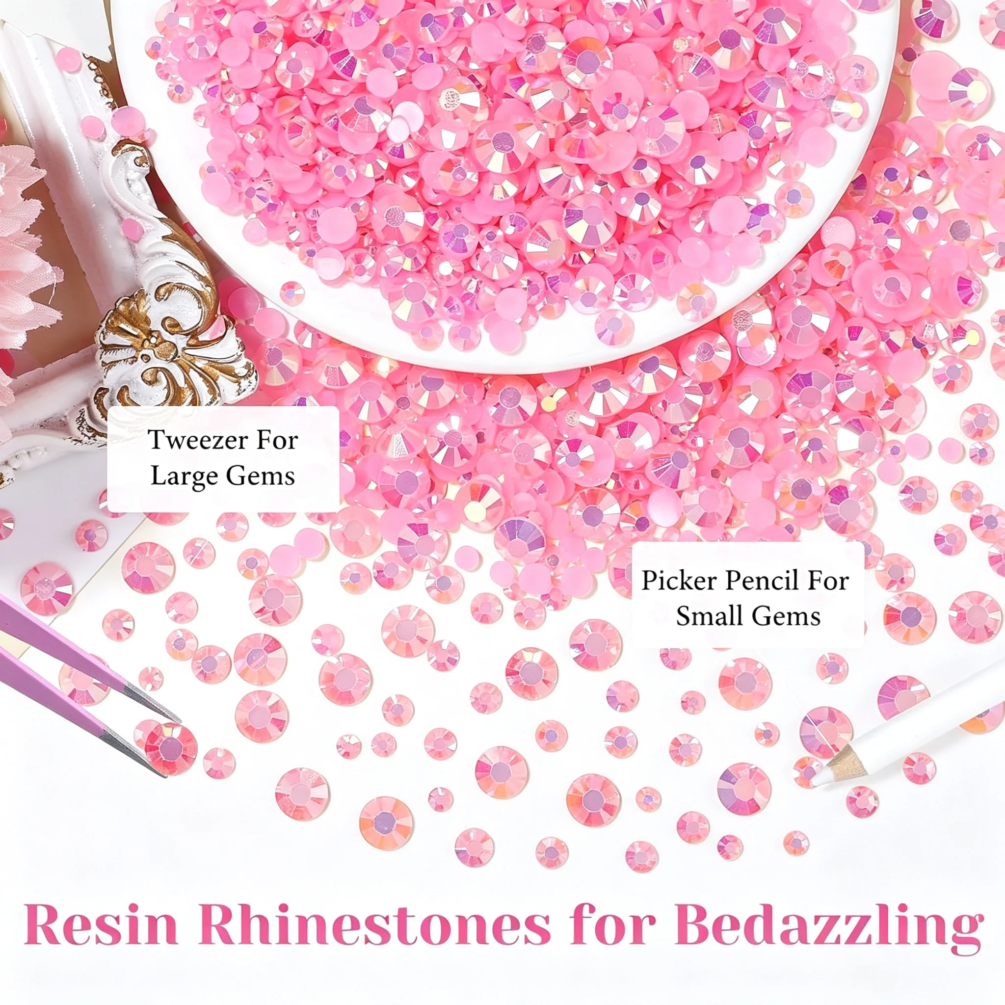 Round Crystal Rhinestones Suitable for DIY Decoration of Water Bottles Shoes Headbands Hats Phone Cases Nail Art and Clothing