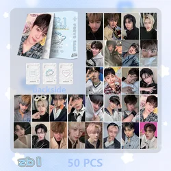 50 pz KPOP ZB1 blu scintillante cartolina ZEROBASEONE Laser Lomo Card rick matt Hanbin Photo Card cartoline fan raccoglie