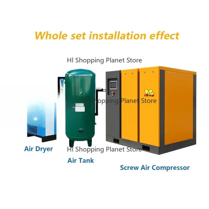 7.5KW 11KW 15KW 22KW 37KW 20hp 30hp VSD With Inverter Tank Air Dryer En-ergy Saving Rotary Screw Air Compressor Price 8Bar 10Bar