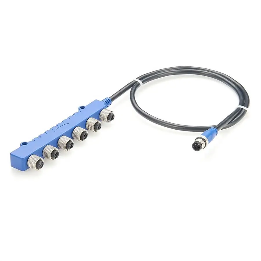 NMEA 2000 Compatible Certified 6 Port T Piece Cable with Metal Connector 1 Meter 6 Female to Male 