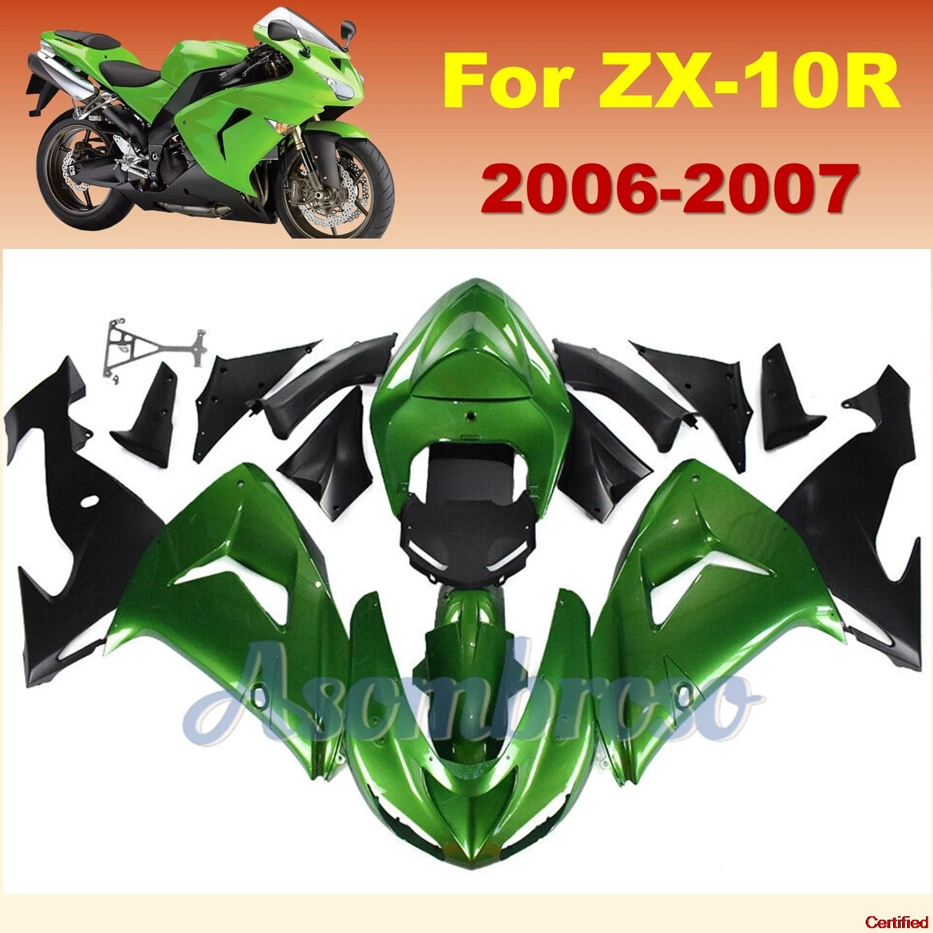 

New Fairing kit fit For Kawasaki ZX10R 2006 2007 ZX 10R 6R 06 07 Moto OEM Parts green black bodywork set