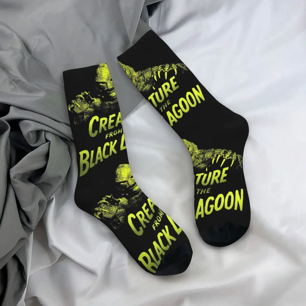 

All Seasons Crew Stockings Creature From The Black Lagoon Socks Crazy Hip Hop Long Socks for Men Women Valentine's Day Gifts