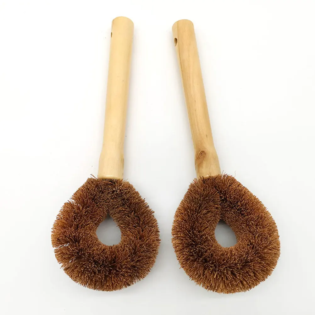 5Pcs Pot Brush Wooden Handles Multi-Directional Dish Cleaning Brushes Easy Grip for Kitchen Pots Pans Dish Brush