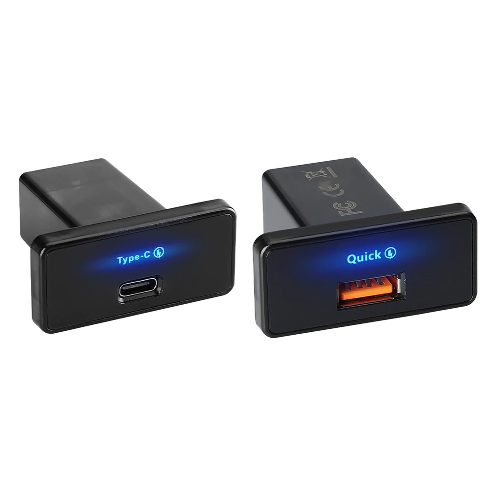 

18 Вт/30 Вт USB-адаптер для быстрой зарядки Автомобильное зарядное устройство 12 В-24 В PD Type C/USB USB-адаптер для зарядного устройства для телефона Панель адаптера для лодки-фургона