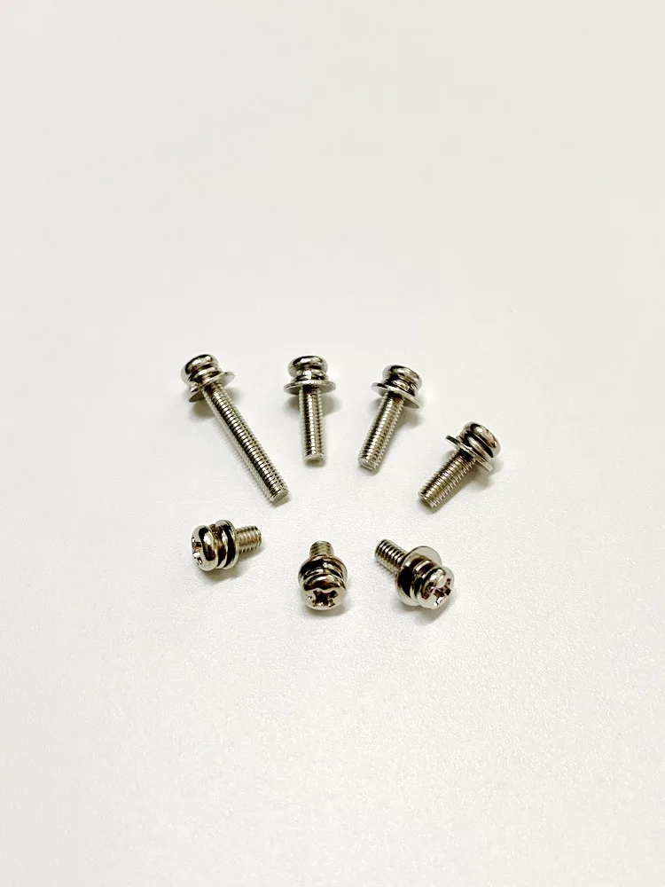 

Iron Plated Nickel Thread M3x0.5P With Flat And Elastic Pads Round Head Cross Groove Bolt Metal Fasteners Combination Screw