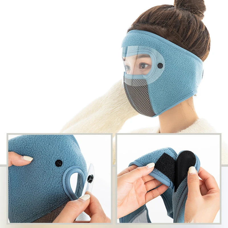Winter In Autumn Mask and Warm Goggles Cold Riding Ear Protection Double Layer Fleece Riding Warm Mask Moto Face Shield