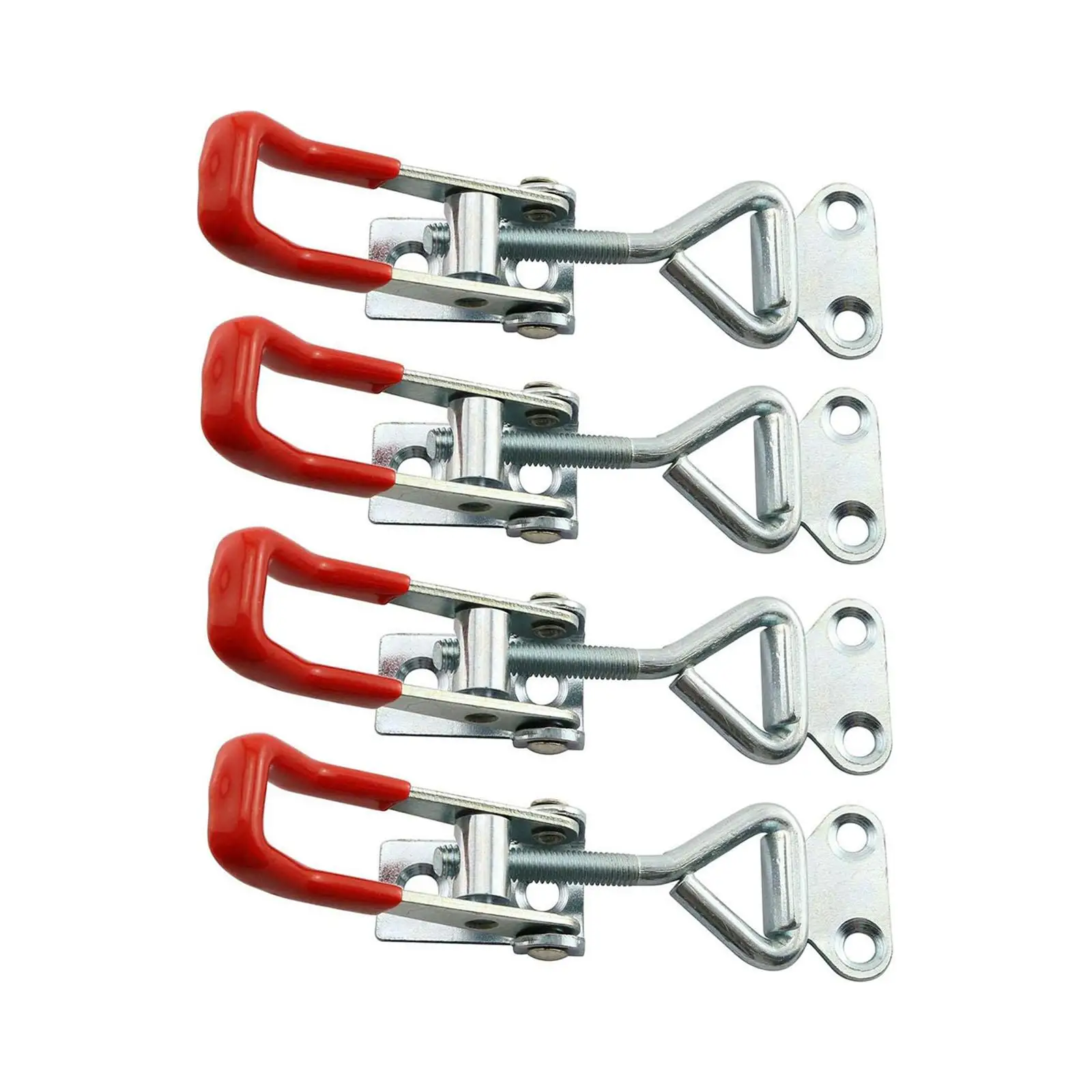 4x Toggle Latch Clamps,Cabinet Box latches Hand Tool Lever Handle Lock Hasp Adjustable for Barn Door Door Garage Sliding Door