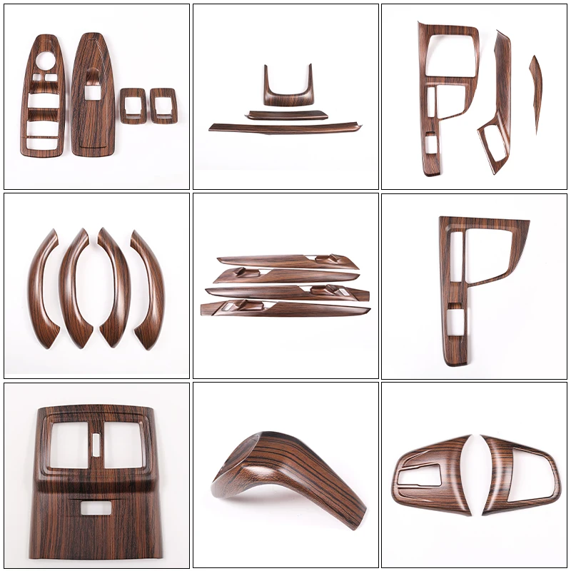 لسيارات BMW X1 X2 F47 F48 2016-2022 ABS خشب الصنوبر الحبوب سيارة مركز لوحة التحكم عجلة القيادة باب الكسوة ملصق اكسسوارات السيارات #2