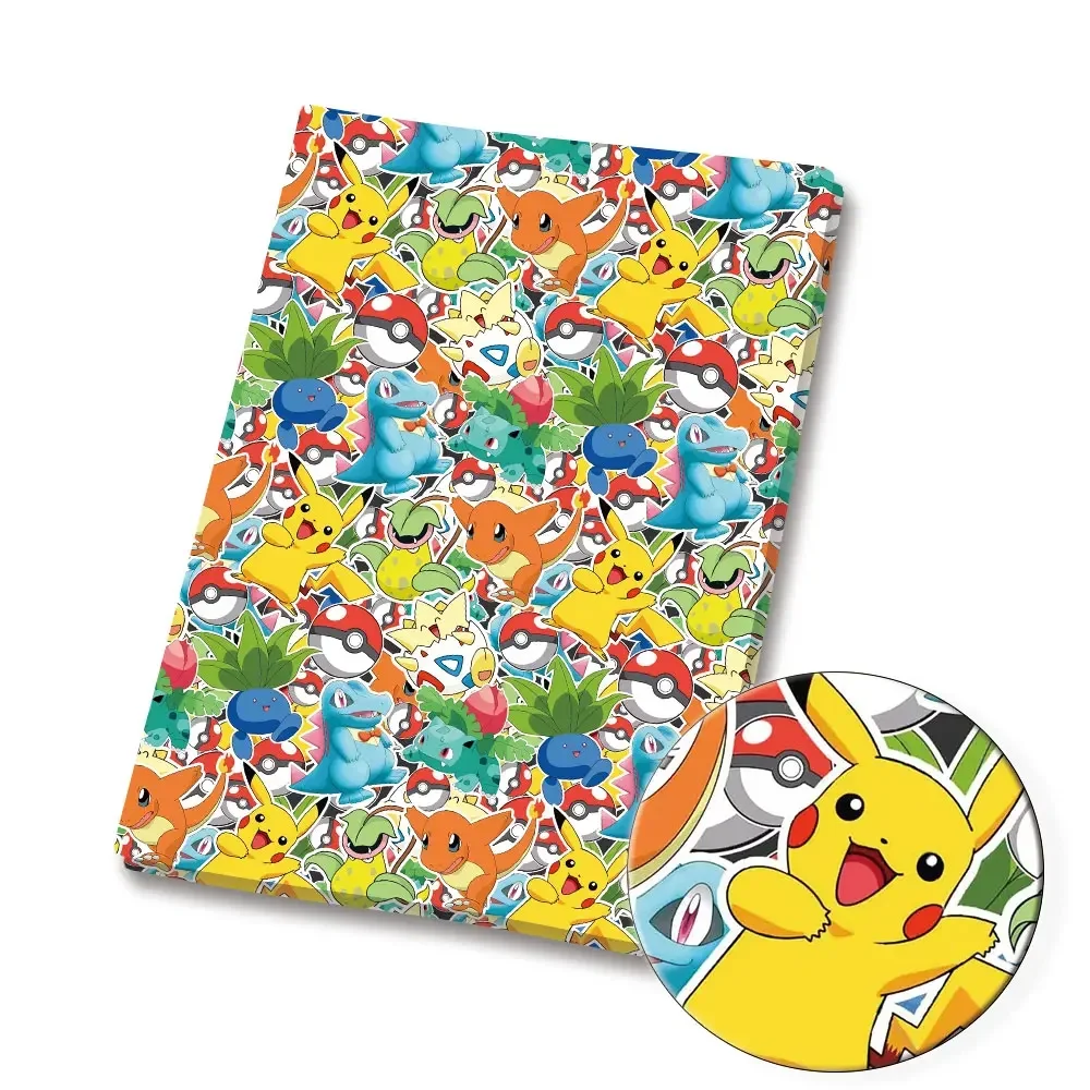 Pokemon Cartoon Fabric140*50cm Handmade Sewing Patchwork Quilting Baby Dress Home Sheet Printed Fabric Fabric Sewing Kids