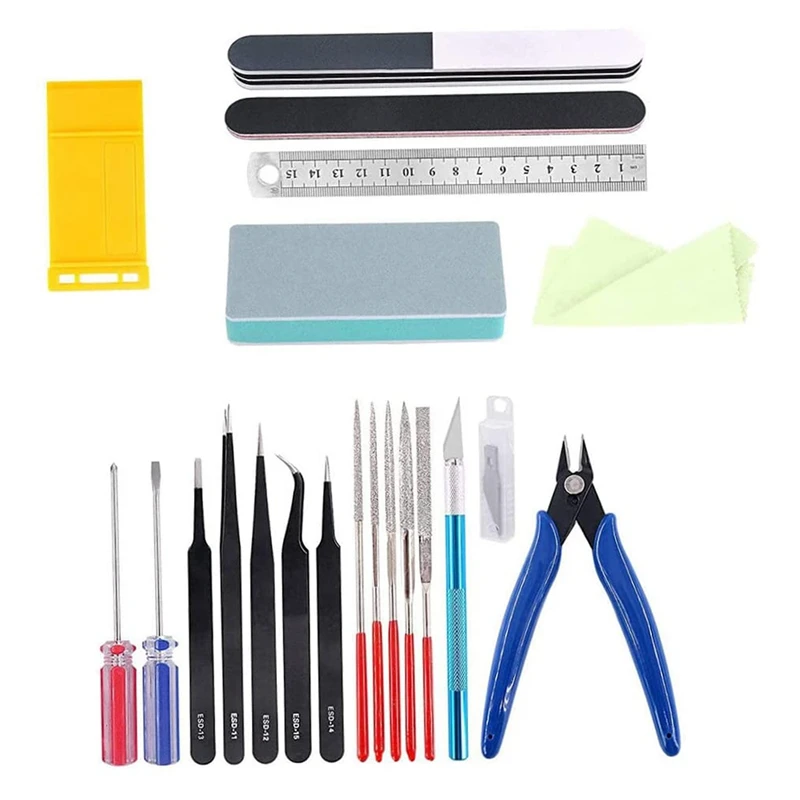 21PCS Model Basic Tools Repair Tools Hobby Building Tools For Tooldam Car Model Building Repair Tools