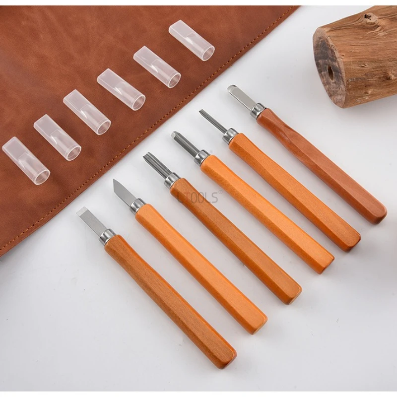 

Multi-functional Wood Carving Tool Set with Leather Storage Bag 13pcs Wood Whittling Knife Woodworking Engraving DIY Hand Tools
