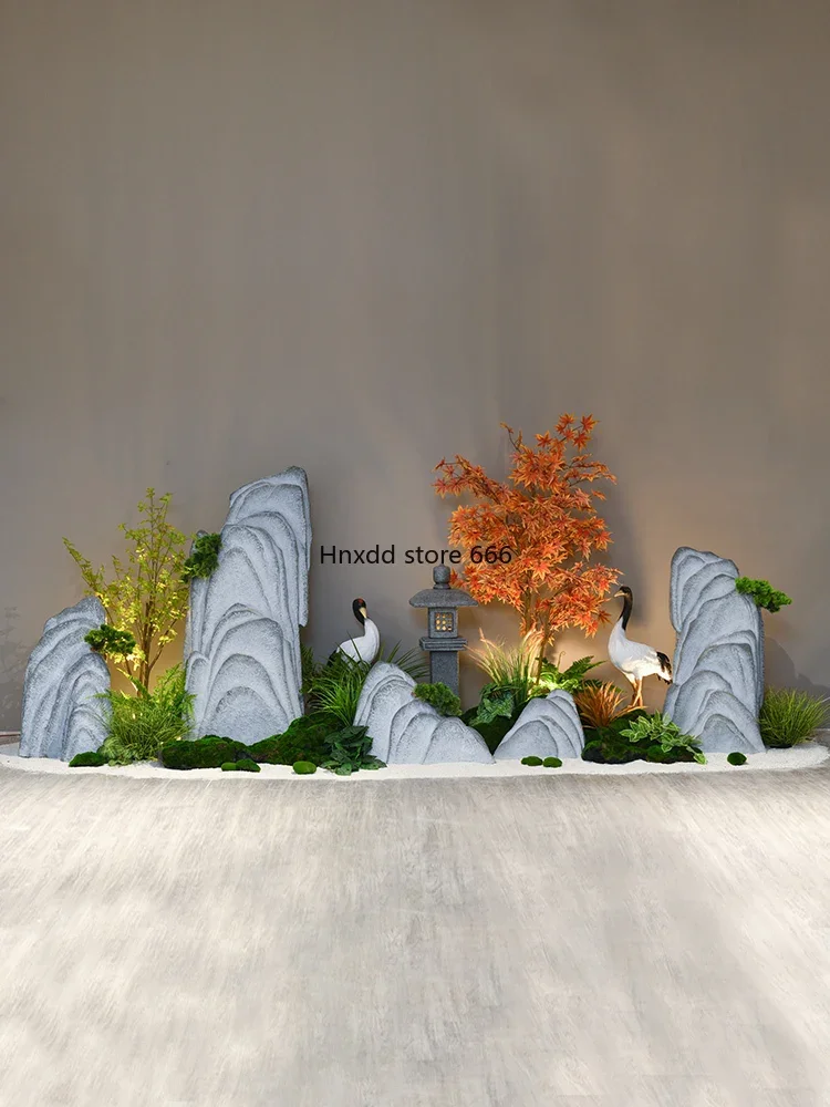 

New Chinese dry landscape interior landscape wall decoration ornament