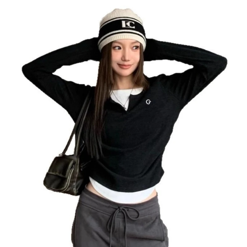 New Women's Long Sleeve T-Shirt Autumn Winter Fashion Slim Fit Versatile Base Layer Top with Pleated Design image 6