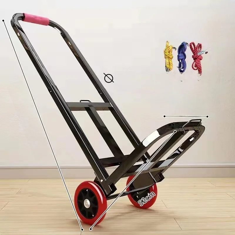 Carrinho de Cras Dobrável Portátil para Cras de Vegetais, Capacidade de Carga Pesada, Pequ Carrinho de Transporte pa...