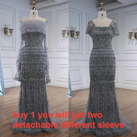 सेरेन हिल 2025 अरबी सफेद मरमेड लघु मनके लंबे शाम के कपड़े गाउन अवसर के लिए LA72714 अनुकूलित 10 best sales शांत पहाड़ी पोशाक - №3