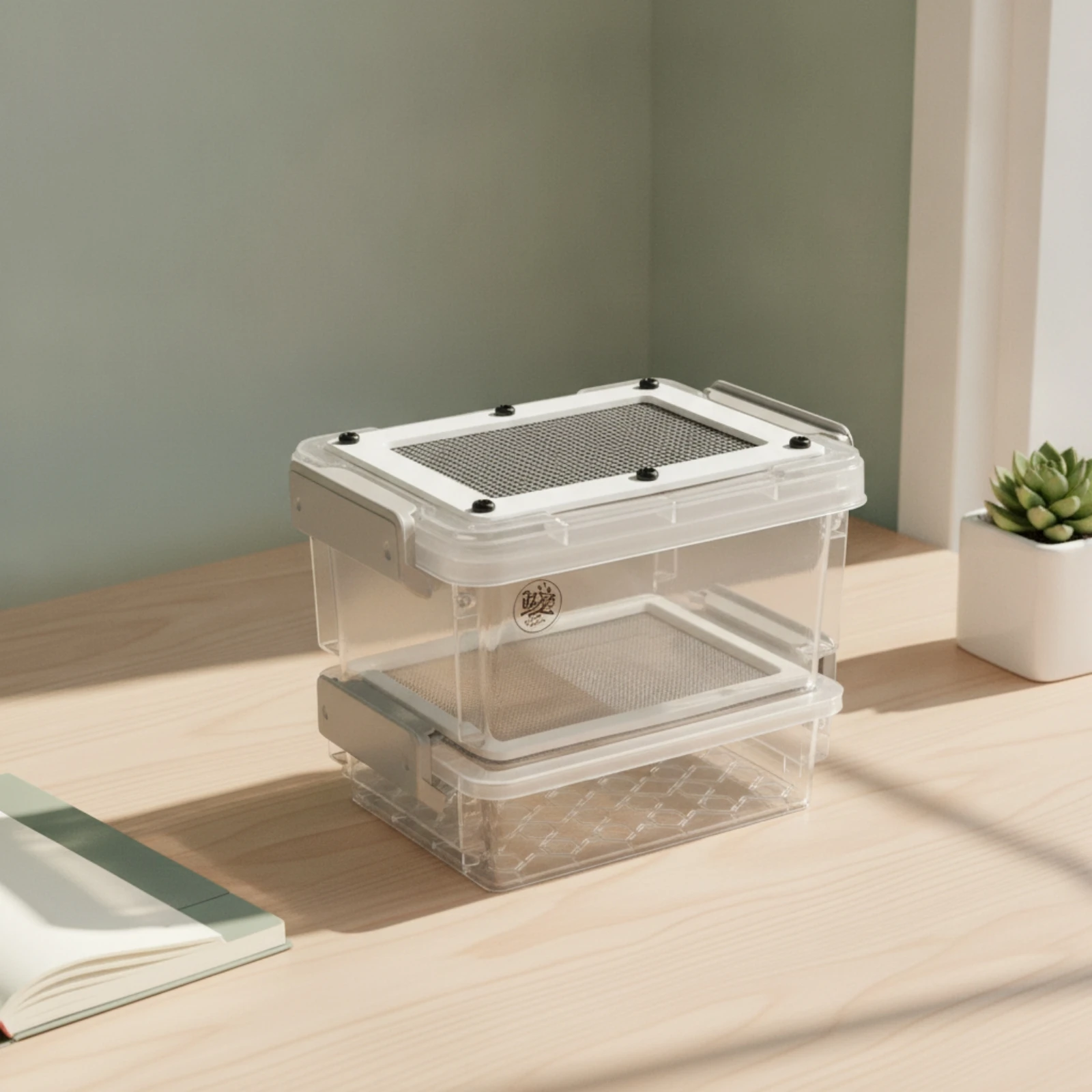 Breadworm Feeding Box Transparent Enclosure Container Compact Keeper Easy to Clean for Hobbyists, Desktop, Office