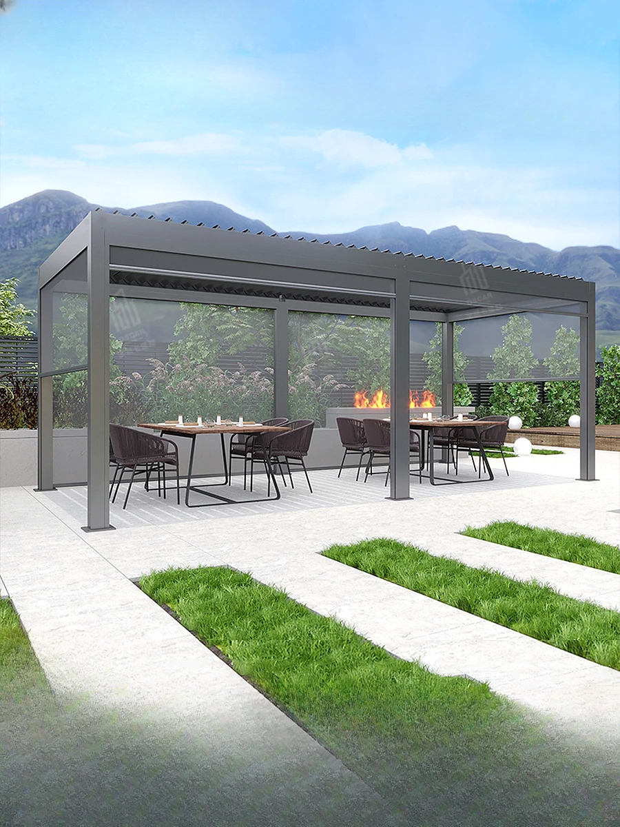 

Electric homestay, outdoor garden, rain proof, flipped courtyard, aluminum alloy villa, customized sunshade