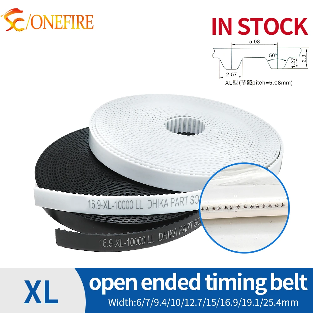 ONEFIRE PU XL Open Synchronous belt Width 6~30mm Pitch 5.08mm polyurethane steel XL timing belt pulley