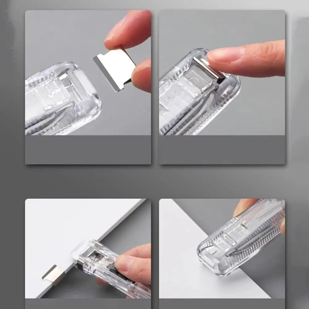 Simple Traceless Clip Pusher Metal Hand Push Hand Push Clamp Reusable Paper Binding Clip Stationery