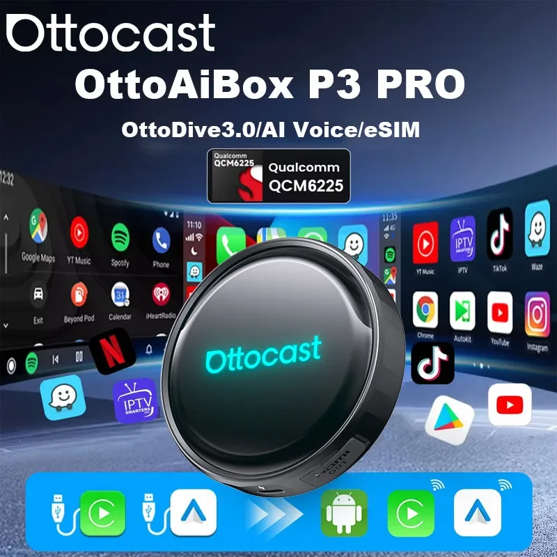 OTTOCAST P3 PRO Car AI Box with Android 13