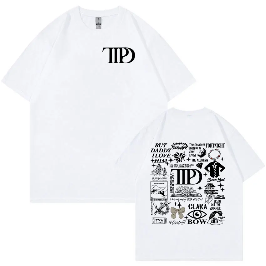 New Album The Tortured Poets Department 2024 TTPD t shirts Man Women Hip Hop Aesthetic Fashion Oversized Cotton T-shirt Clothing