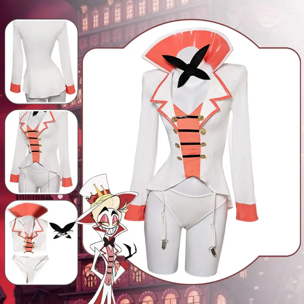 Lucifer Hazzbin Cartoon Hotel Cosplay Costume pour femme adulte, veste sexy, short, tenue d'Halloween, vêtements de fête de carnaval