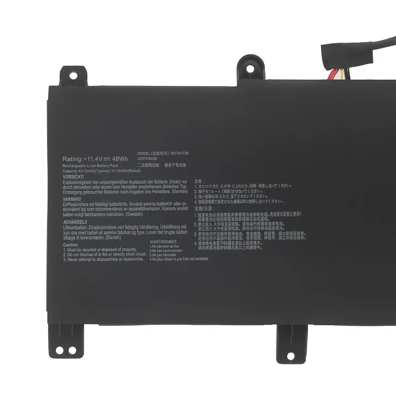 New B31N1726 11.4V 4240mAh High Quality Replacement Laptop Battery For Asus G531GT-BI7N6 G531G/GT/GD GL531G/GT G512LI