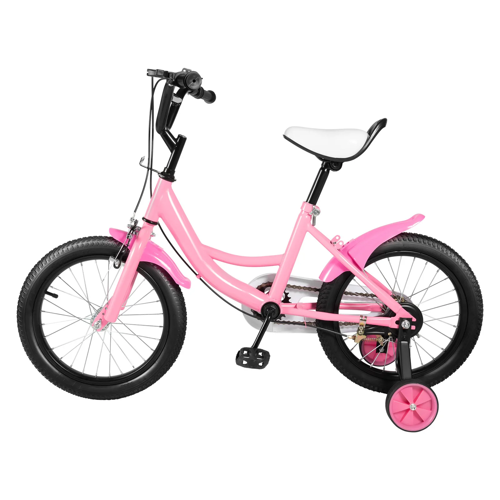 Children's Bike 16 inch Boys Girls Bike 4-8 years Children's Bikes Auxiliary Bike with Support Wheels Dual Braking Technology