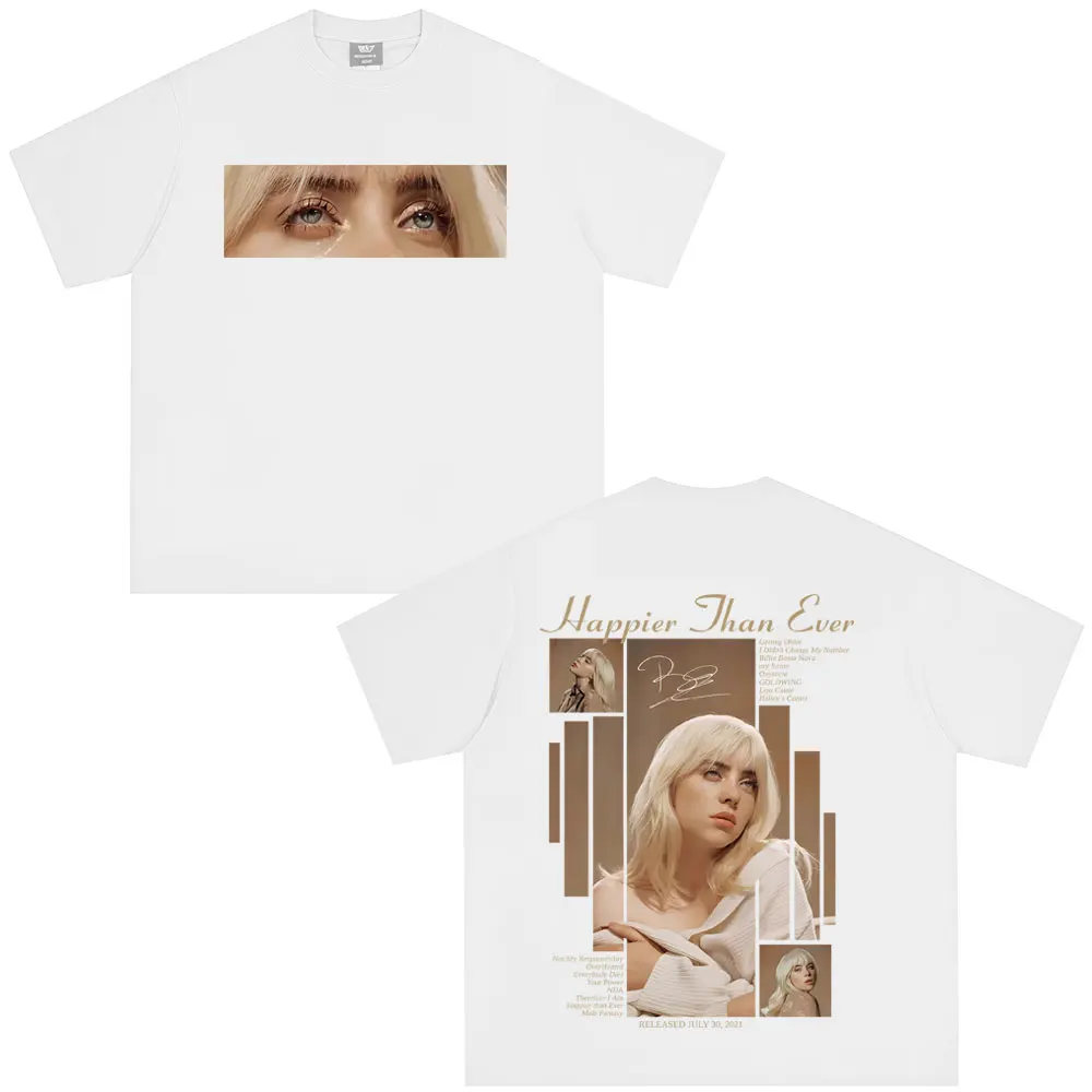 سعيد من أي وقت مضى 2025 تي شيرت الرجال النساء موضة موسيقى البوب قصيرة الأكمام تي شيرت للجنسين الهيب هوب المتضخم تي شيرت زوجين التي شيرت