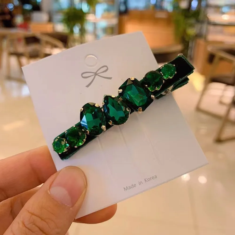 Gift French Zircon BB clip Luxury Rhinestone Girls Hair Clip Sweet Barrettes Korean Style Hairpin Velvet Duckbill Clip